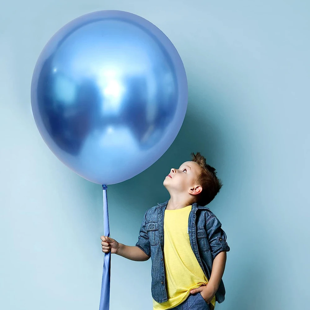 18inch Metal Balloons Chrome Metallic Latex Balloons for Birthday Balloons Baby Shower Graduation Party Decorations