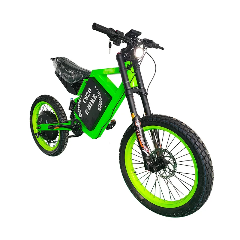 Electric Dirt Bike with Fat Tire 5000W 8000W 12000W Long Range Off-Road Stealth Bomber CS20 Ebike 72v Lithium Battery Motorcycle