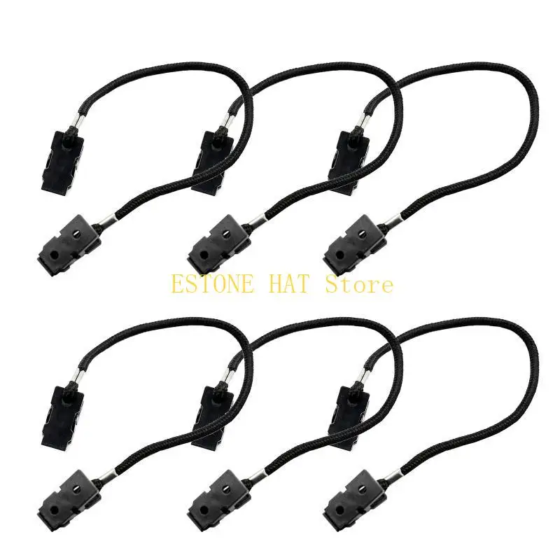 49MF 6pcs Outdoor Anti-lost Cap Retainer Hat Shirt Clips Cord Rope Windproof Hat Strap Clip for Riding Fishing Golfing