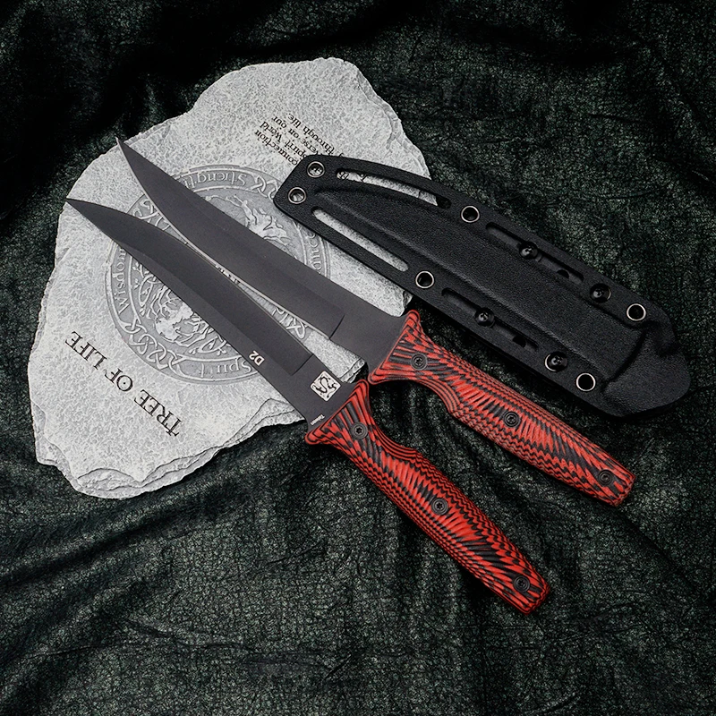 

Спартанский нож с фиксированным лезвием D2, лезвие для охоты на открытом воздухе, портативный прямой нож, тактический нож для выживания, кемпинга, G10, ручка, инструменты EDC