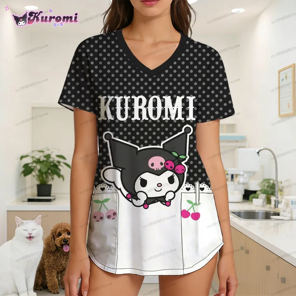 

Graphic T Shirts 2026 Cuteore Nurse Uniform Kawaii Clothes Kuromi Y2k Summer Women's T-shirt New Arrivals Polka Dot Shoujo Scene