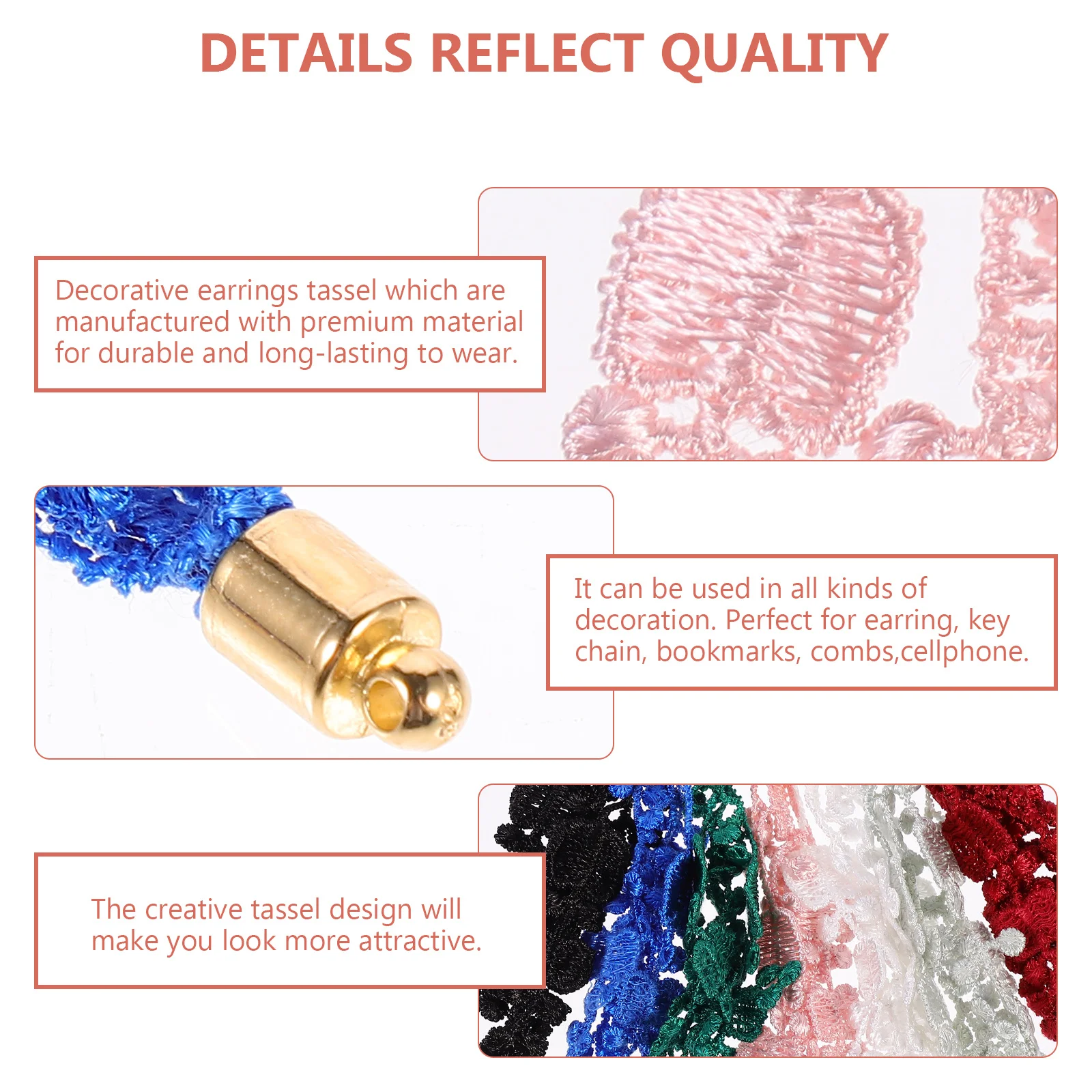 

32Pcs Earrings Tassel Decorative Fringe Jewelry Materials DIY Accessories for Earrings Keychains Bookmarks Cellphone Decorations