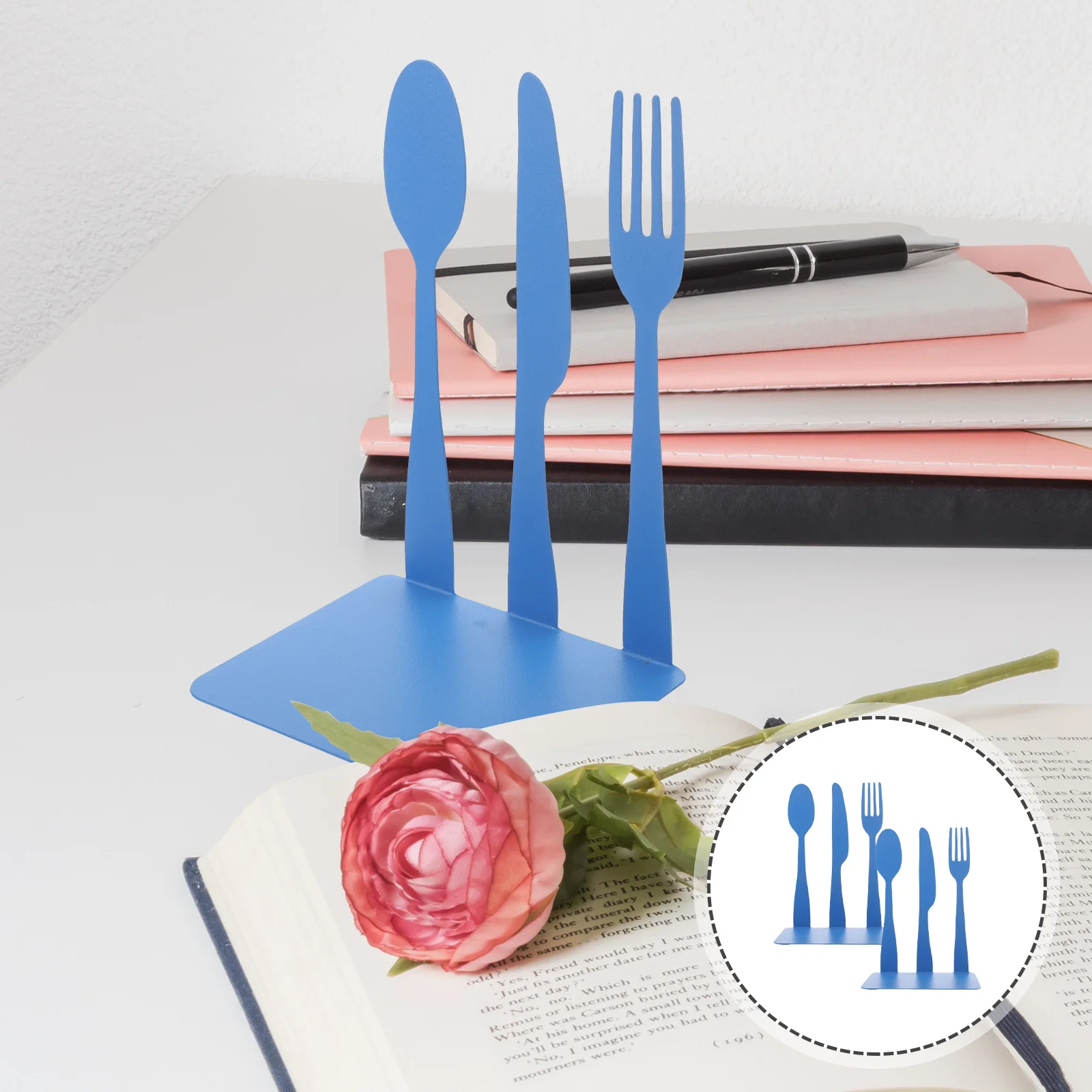 2pcs Metal Ends 1 Pair Desktop Book Organizer Decorative Book Stands For Office Study Shelf Storage Reading File Organization