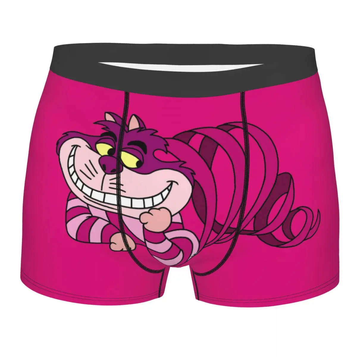 Customized Cheshire Cat Underwear Men Print Alice In Wonderland Cartoon Boxer Briefs Shorts Panties Breathable Underpants