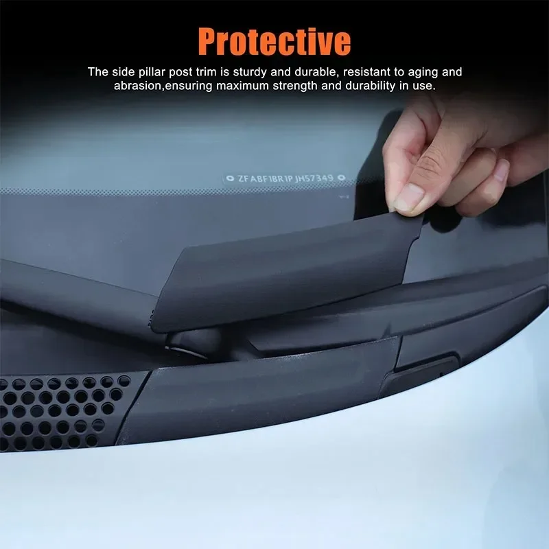 

For Fiat 500 2010+ ABS car styling car front gutter cover sticker car decoration protection accessories 2Pcs