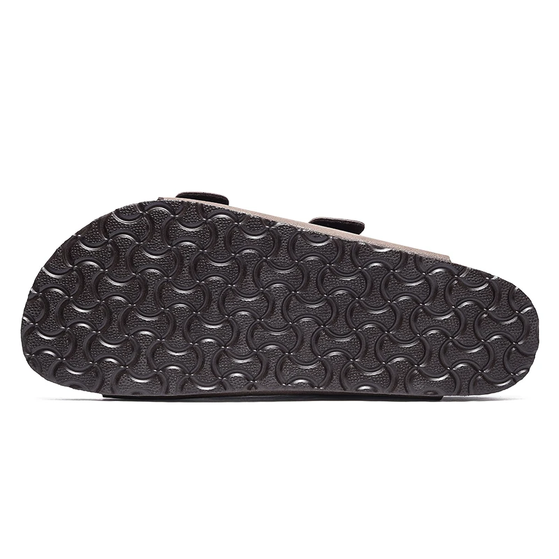 شباشب صيفية للرجال والنساء من الفلين قباقيب من الجلد المصنوع من الألياف الدقيقة كاجوال سهلة الارتداء صندل بإبزيم مزدوج #6