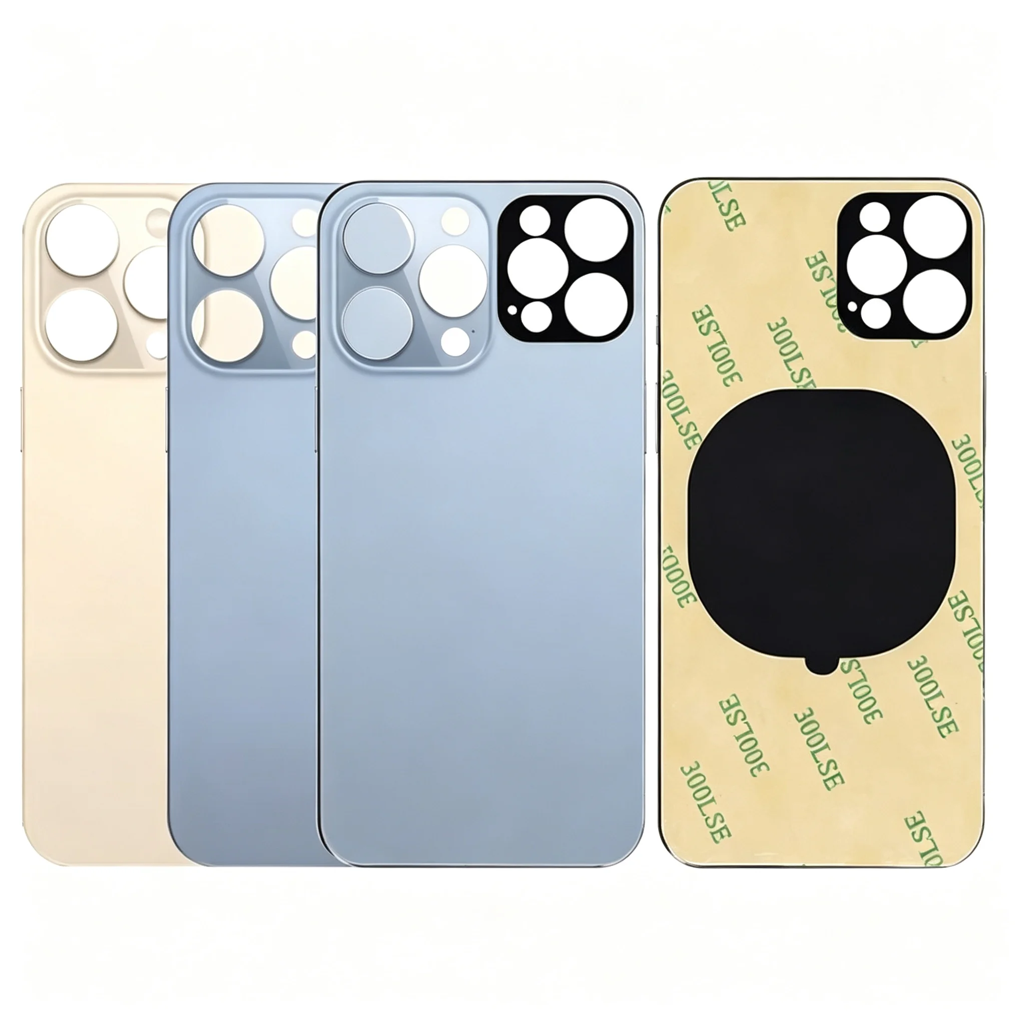 For iPhone 13 13 Pro Rear Glass Back Cover 10PCS 2 in 1 with Adhesive Big Hole Battery Door Repair Parts Replacement Accessories