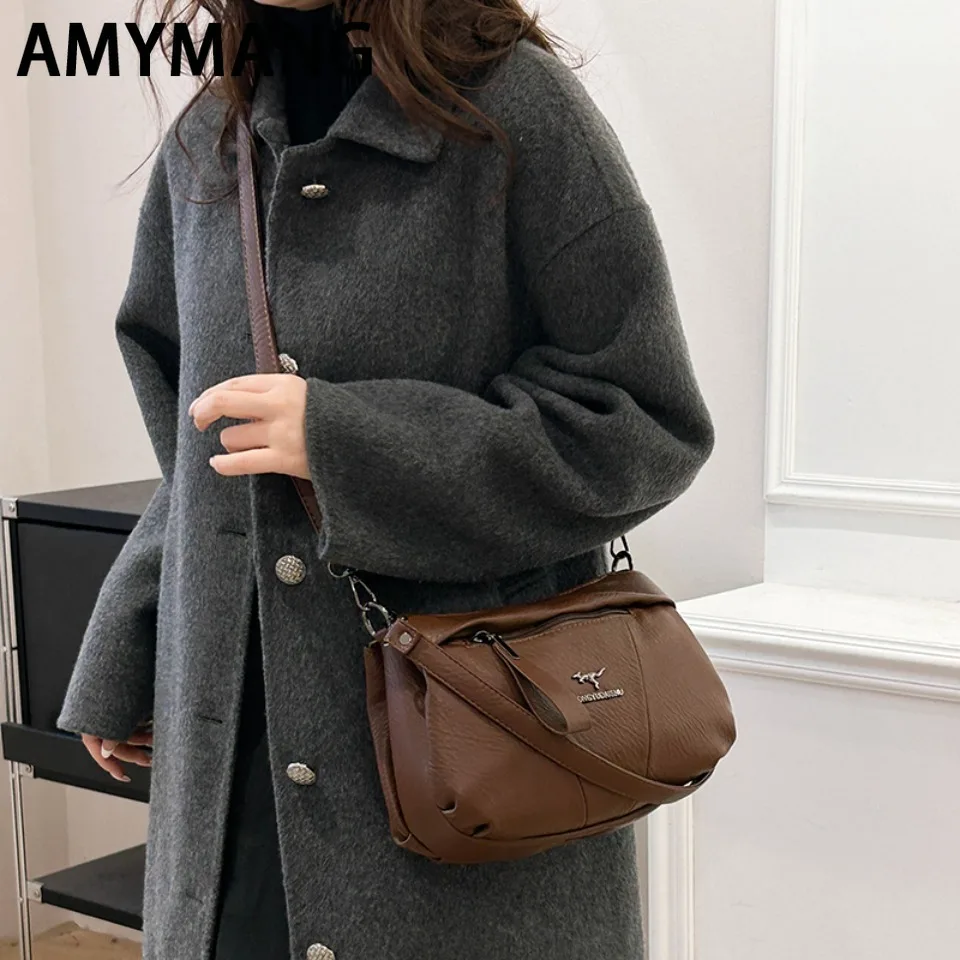 3-Layer Pocket Design Luxury Designer Handbag High Quality Soft PU Leather Purses Casual Shoulder Messenger Bags for Women's New