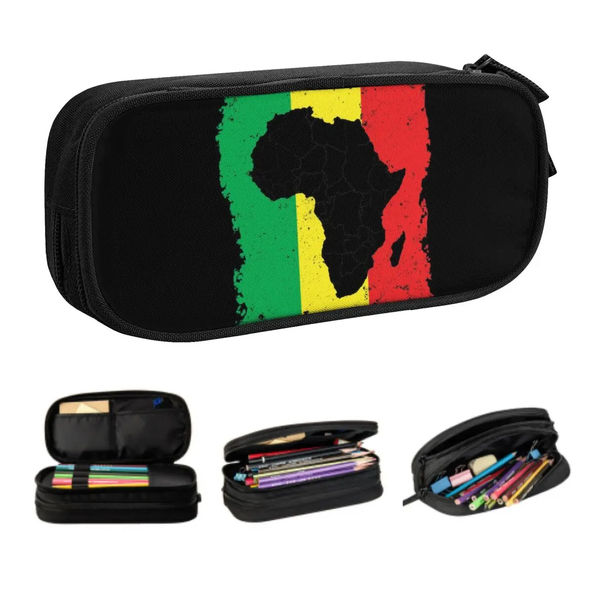 Africa Tanzania Namibia Kenya Map Flag Custom Cute Pencil Cases Boys Gilrs Big Capacity Pencil Pouch Students Stationery