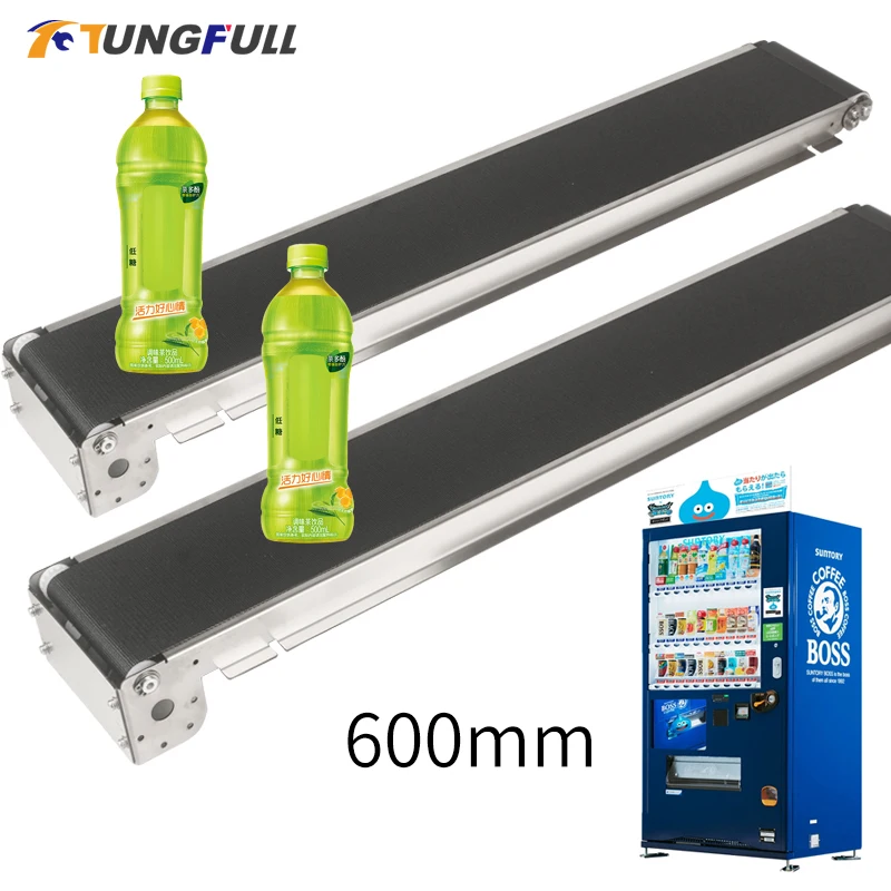 

24V Stainless Steel PU Belt Conveyor Machine 460mm-552mm Vending Machine Track Cargo Lane Channel Mini Conveyor Assembly Line