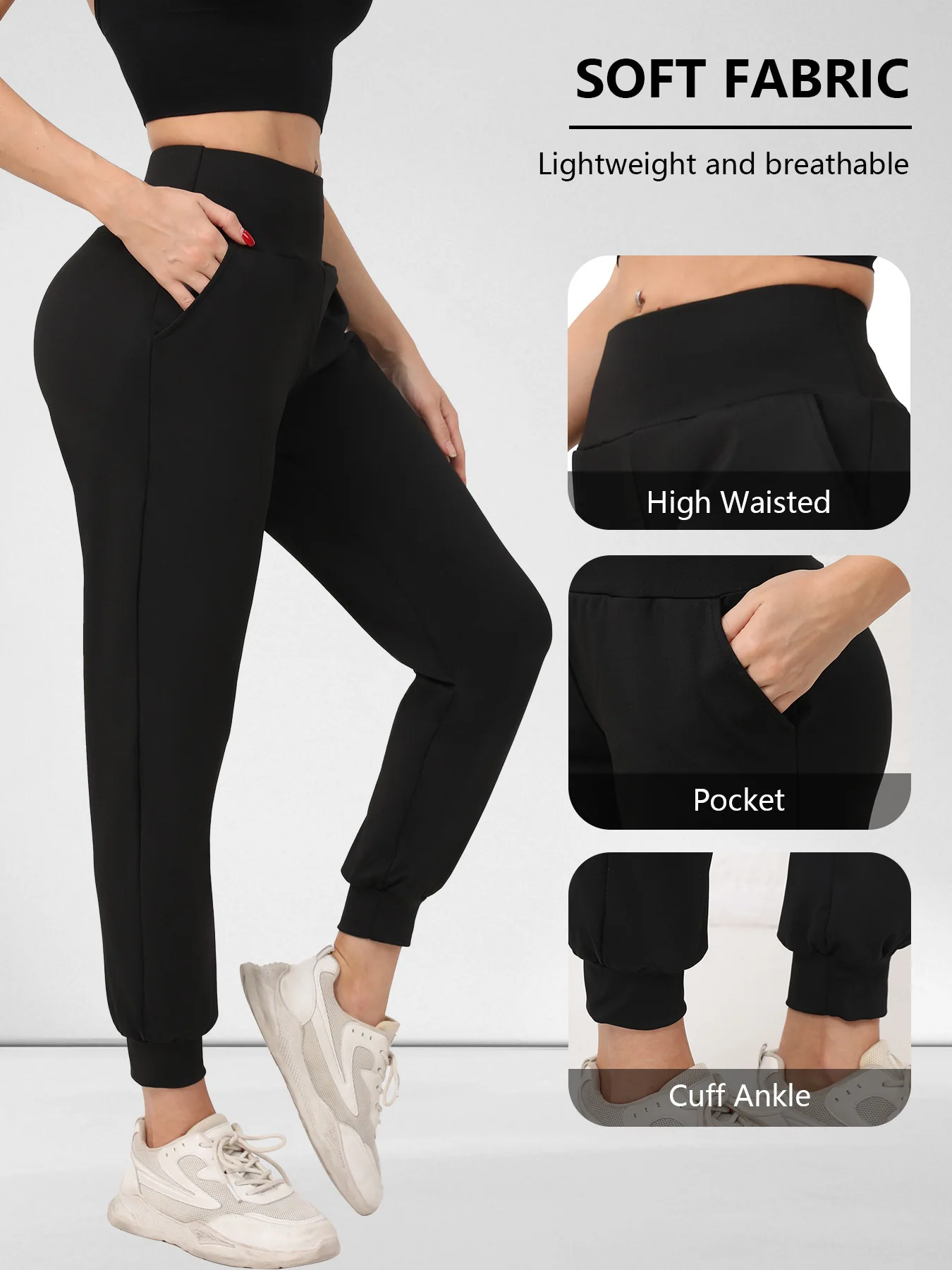 سراويل رياضية فضفاضة للسيدات، سراويل لياقة بدنية كاجوال سريعة الجفاف للتدريب على الجري