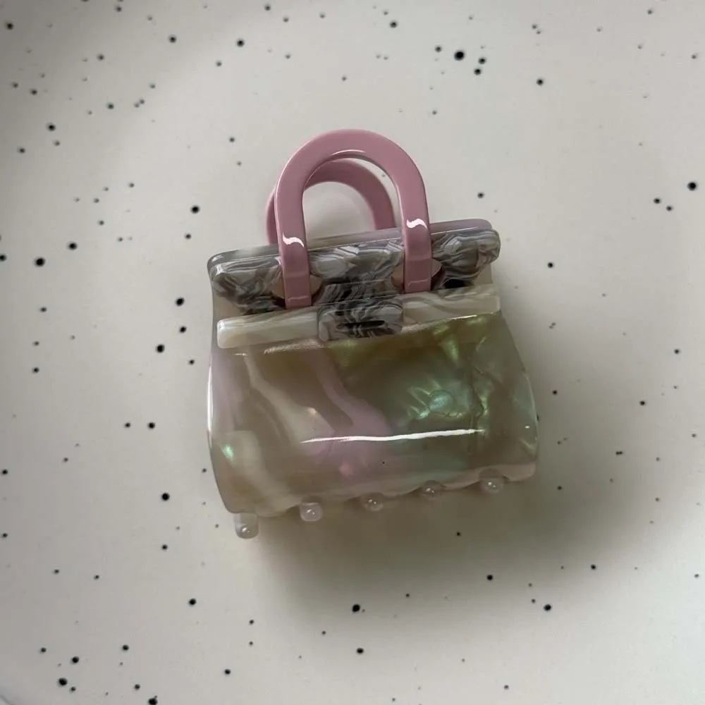 حقيبة يد أنيقة على شكل مشبك سمك القرش على الطراز الكوري متدرج اللون مربع مشبك شعر أغطية الرأس مشبك القرش الإبداعي