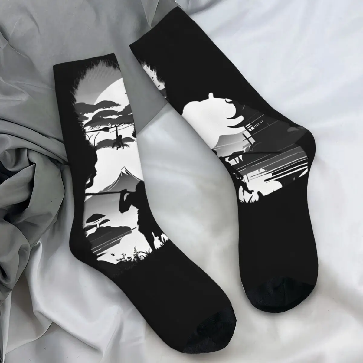 Black Myth Wukong Sun Wukong Stockings Men Socks Breathable Retro Socks Spring Outdoor Anti Bacterial Graphic Socks Gift