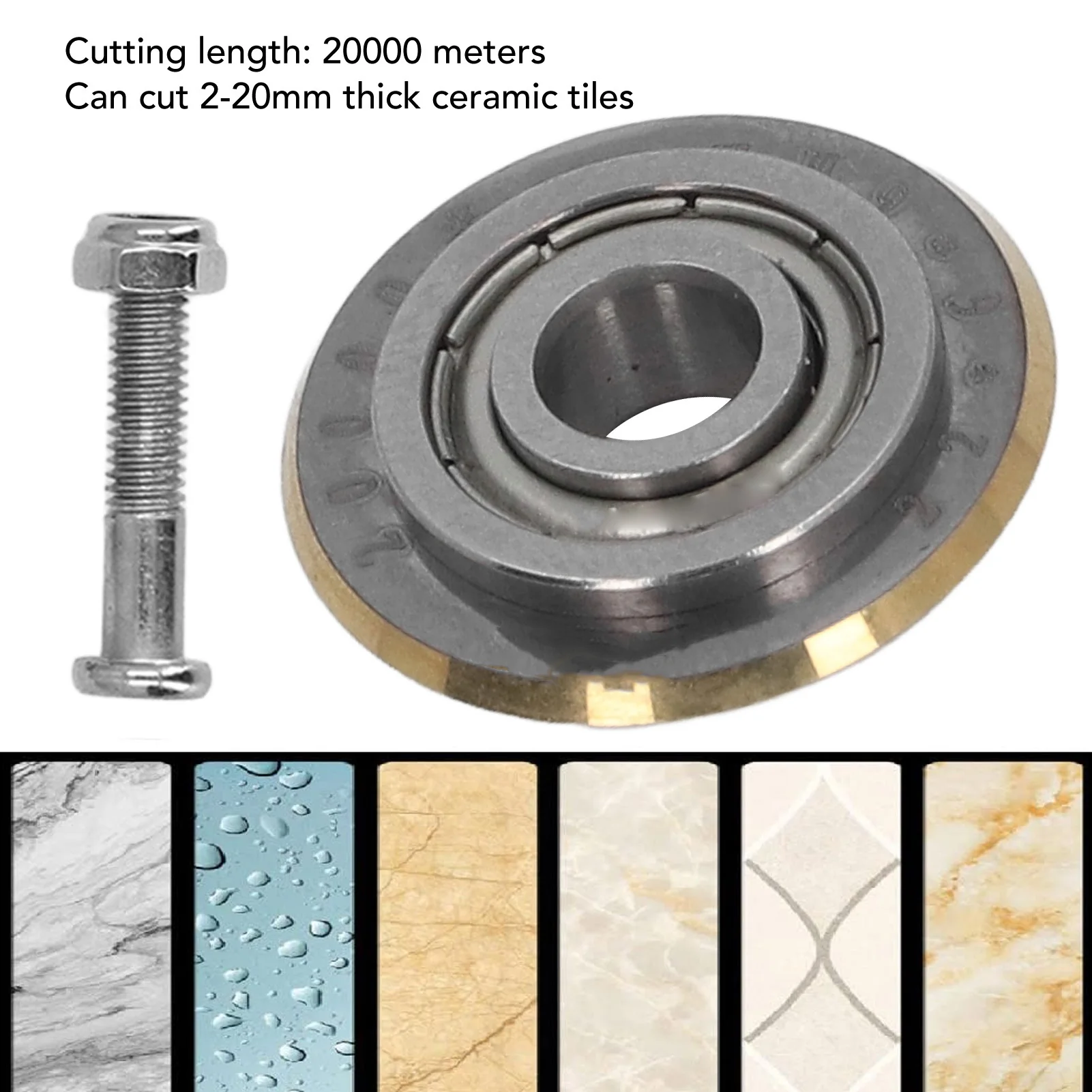

Режущее колесо для плиткореза 22x6x6 мм, с возможностью резки плитки толщиной 2-20 мм, сменное колесо для плиткореза, колесо для плиткорезной машины