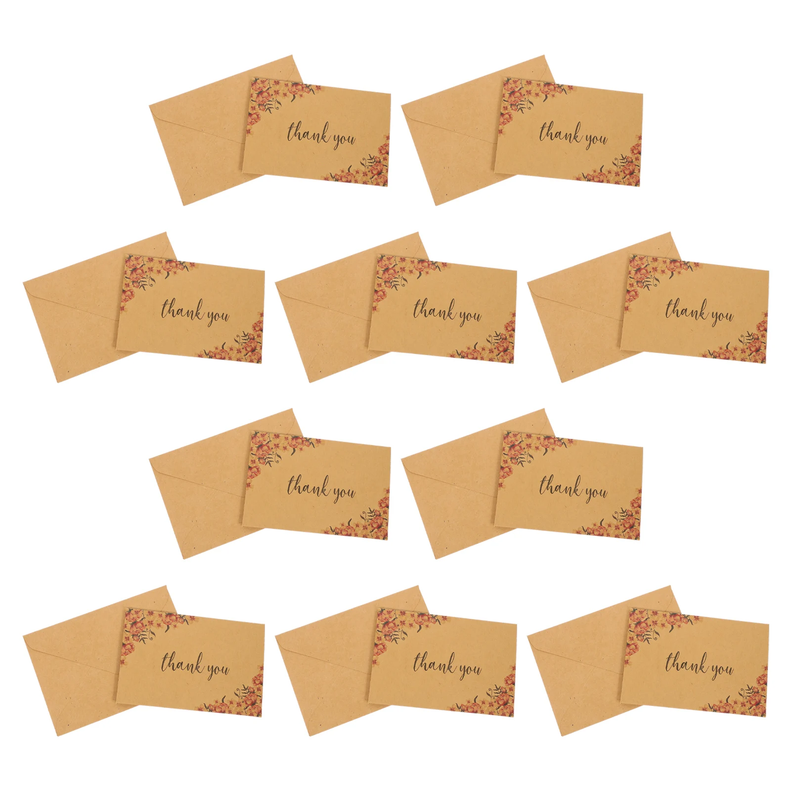 

10pcs Kraft Thank You Vintage Greeting Memo Cards For Birthday Christmas Graduation Thank You Card Bulk Elegant Kraft Thanks