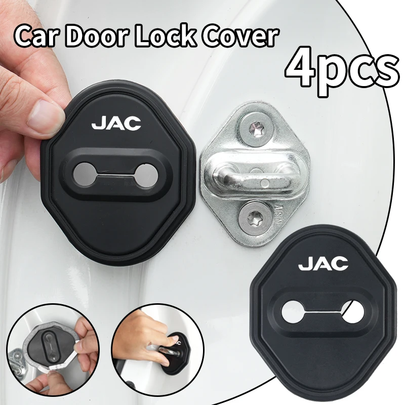4Pcs Car Silicone Door Lock Protective Cover Sticker Accessories For JAC Refine J3 J4 J7 JS3 JS4 KR1 S2 S3 S4 S5 S7 Vapour T8