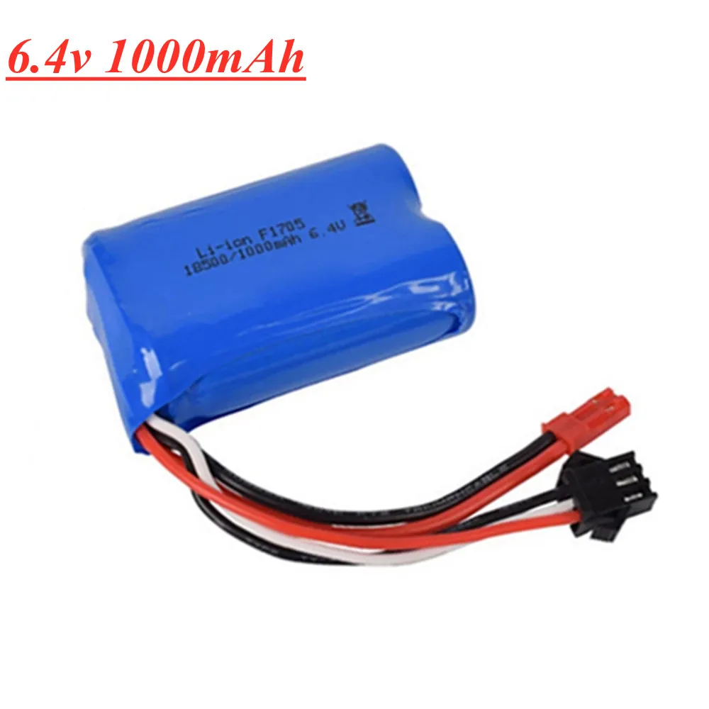 6.4v 500mah 750mah 800mah 1000mah akumulator litowo-jonowy do wltoys L959 18628 RC samochód łódź ciężarówki części zamienne