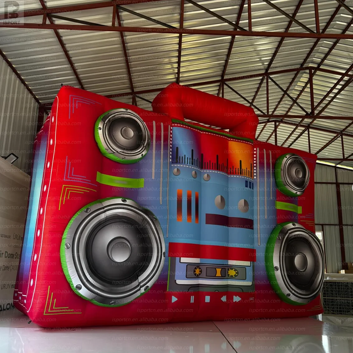 LED Giant Inflatable Radio Boombox Portable Speaker Large Inflatable Boom Box Oxford Oxford Advertising Retro Recorder For Event