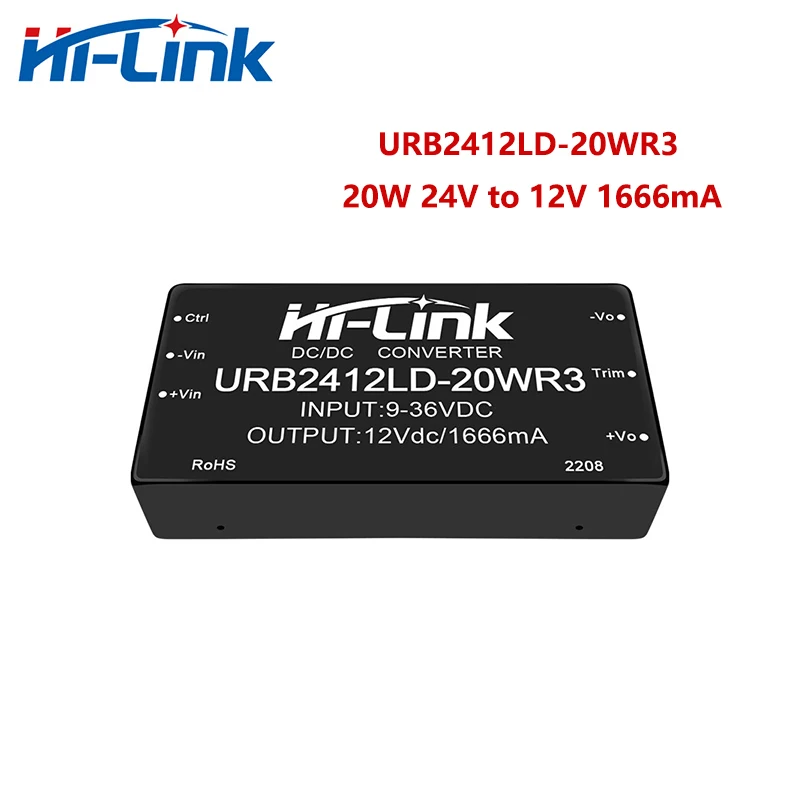 URB2412LD-20WR3 Hi-Link 2pcs New Free Shipping 20W 24V to 12V 1666mA DC DC Converter Isolated Power Supply Intelligent Module
