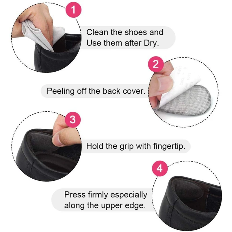 Heel Grips For Men And Women, Self-Adhesive Heel Cushion Inserts Prevent Heel Slipping, Rubbing, Blisters, Foot Pain, And Improv