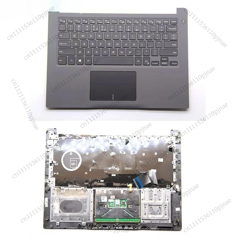 

Клавиатура с подставкой для рук для ноутбука DELL Inspiron 14 7000 7460 7472 Touchpad 0K9GT3 K9GT3 P74G с подсветкой, английская раскладка (США)