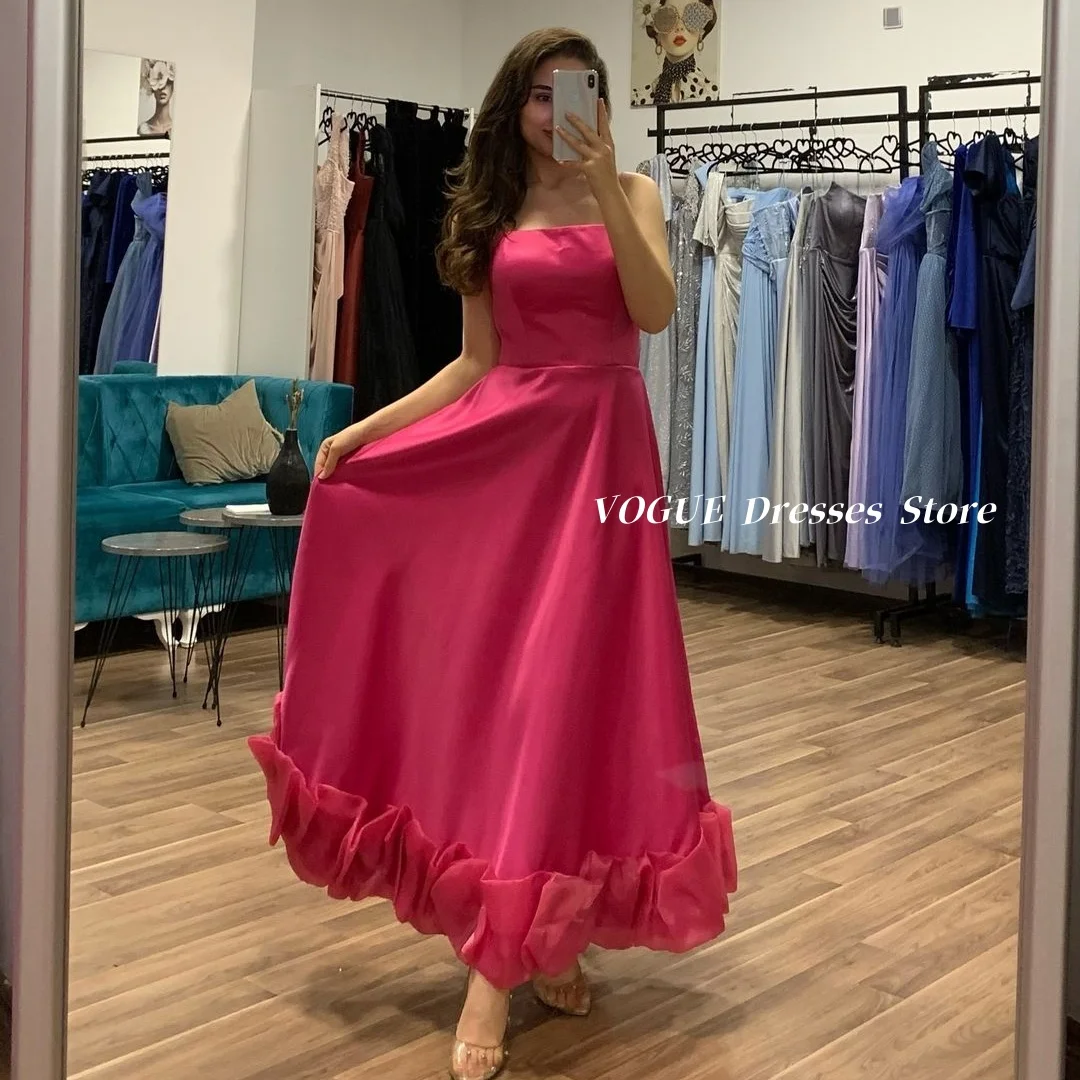

Luxury Evening Dresses for Women 2025 Hot Pink Satin Party Gowns فساتين للمناسبات الخاصة robe de cérémonie femme Customized