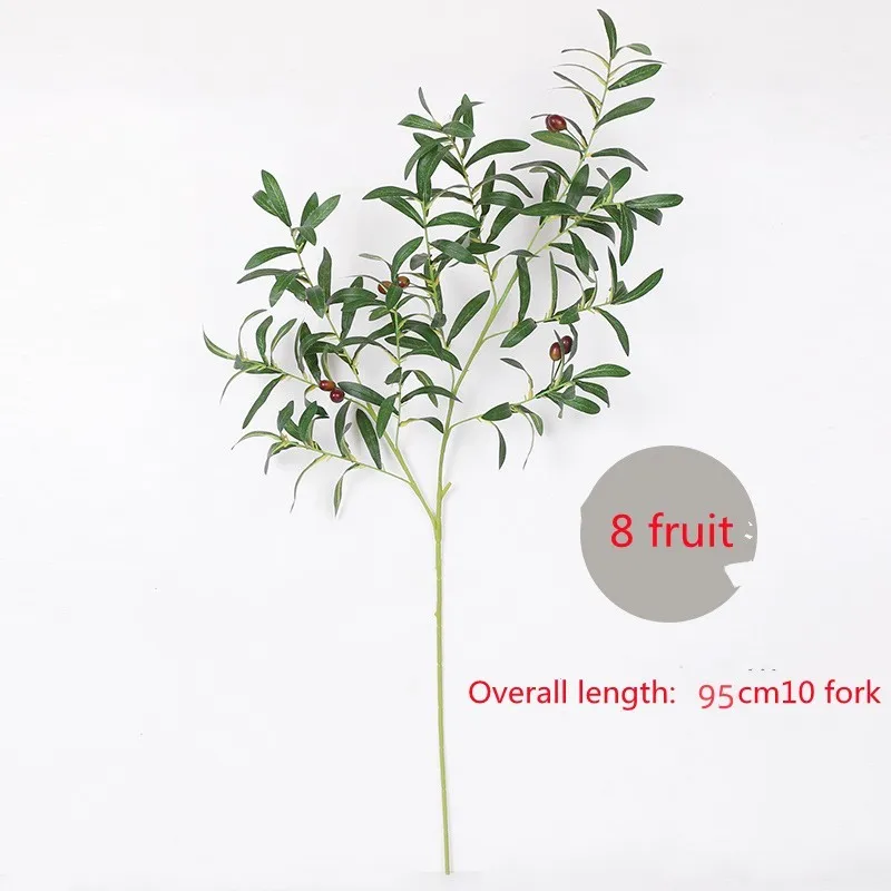 New 95-110cm Large Tree Artificial Green Leaf Olive Branch Fruit Fake Plant Wedding Living Room Cheap Home Garden Decoration