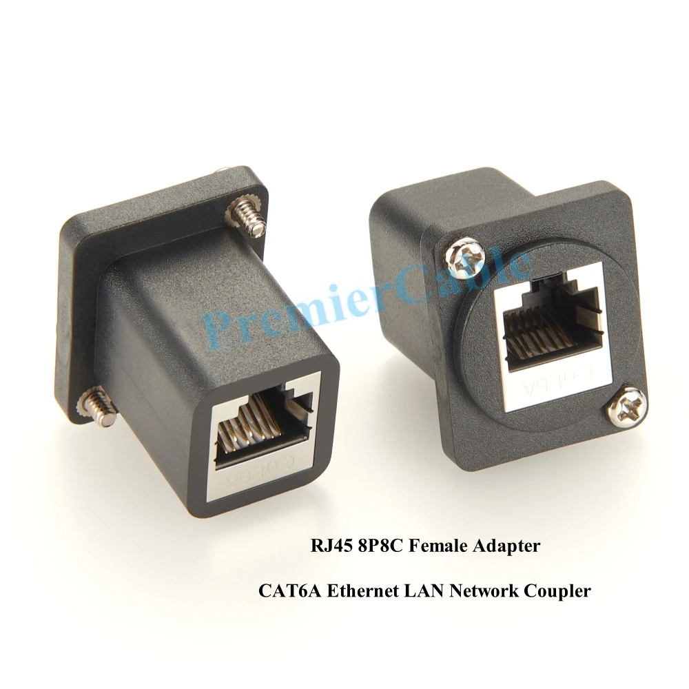 Panel Mount D-Series Connector RJ45 CAT6A Ethernet 10Gbps Shielded RJ45 LAN Network Female to Female FeedThrough Chassis Socket