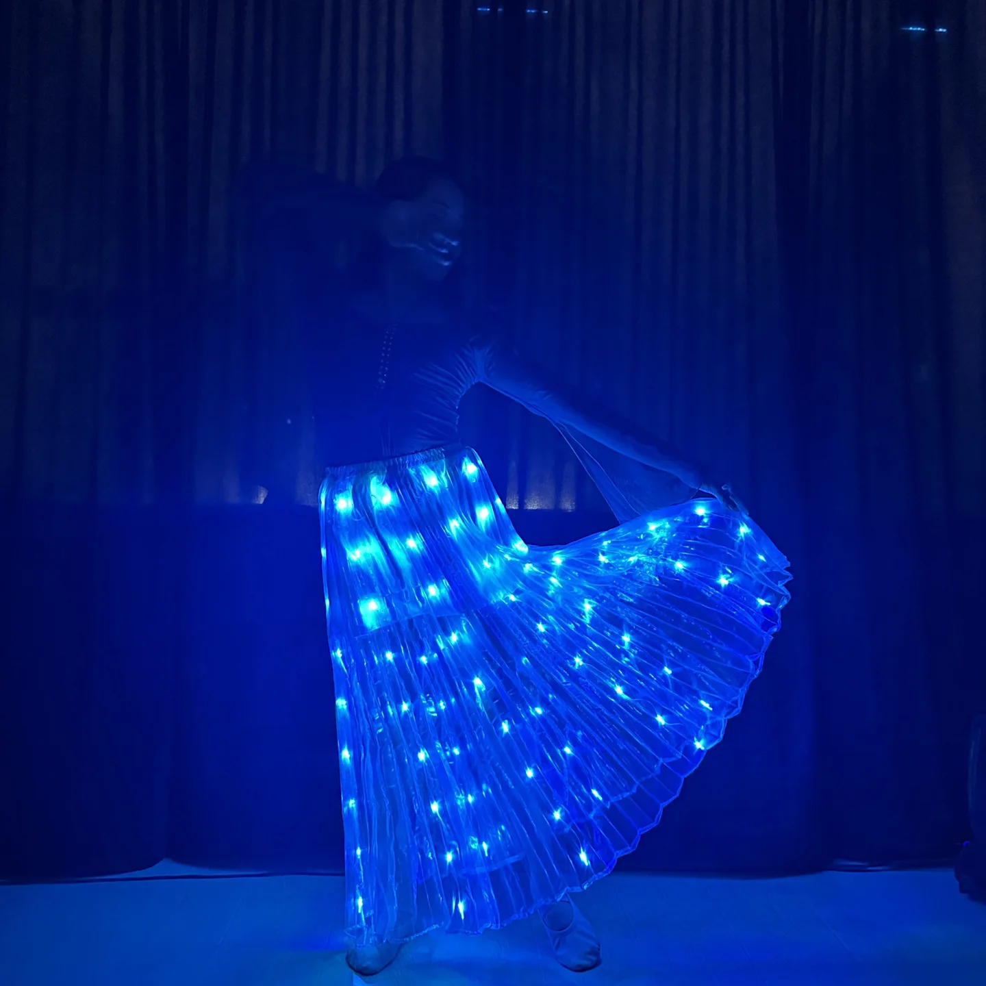 Accessories Led Skirt Multiple Color Switching Skirt Long Skirt Wedding Dress Stage Performance Nightclub LED Tron Dance Wear