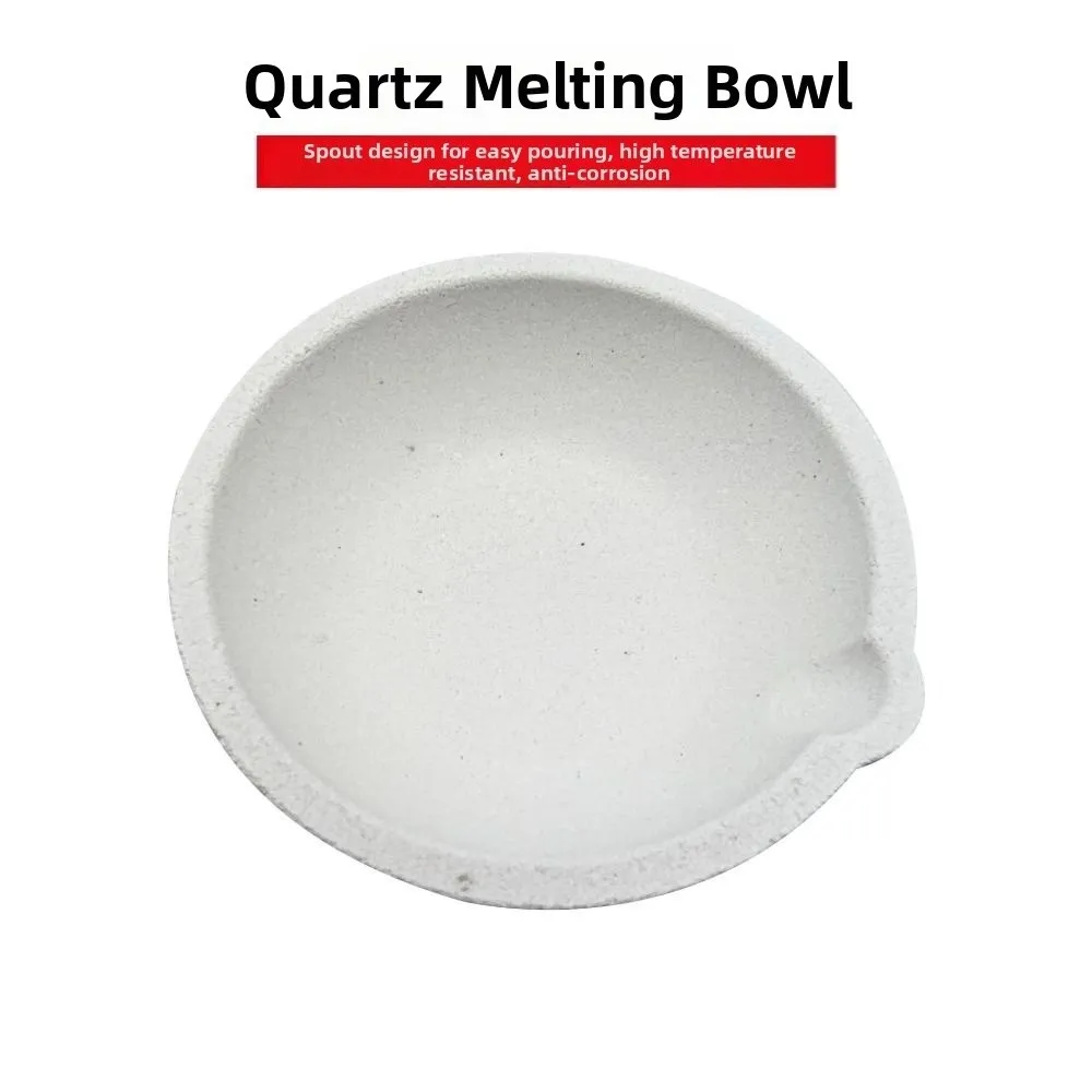 Heat-resistant Quartz Crucible Round with Spout Jewelry Casting Tools High Strength Non-stick Furnace Tools Platinum Refining