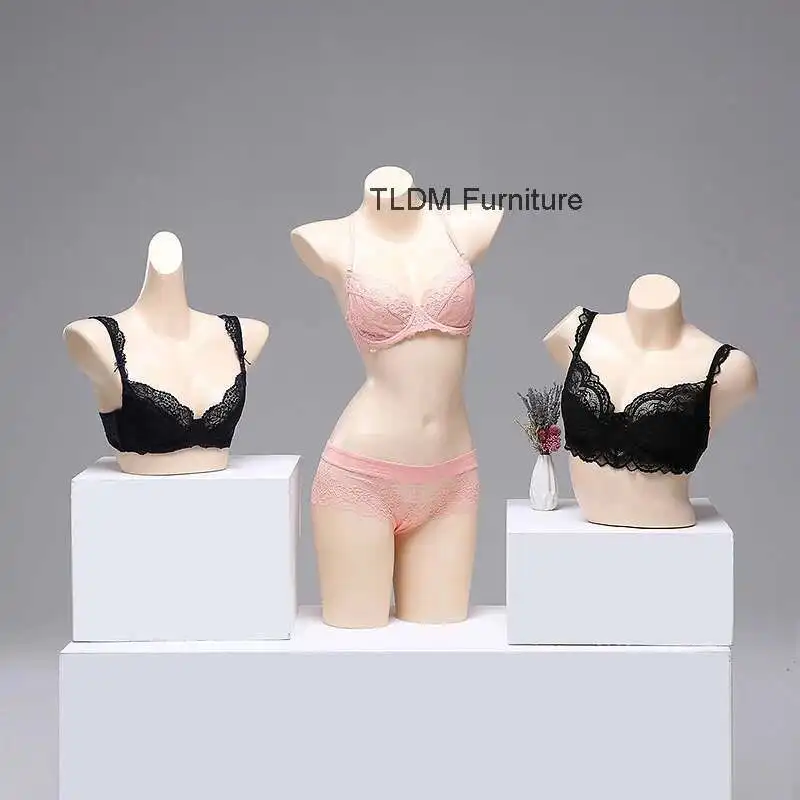 

Modern Underwear Mannequins Props Men's and Women's Half-length Bra Underwear Plastic Fake Human Body Window Display Stand Model