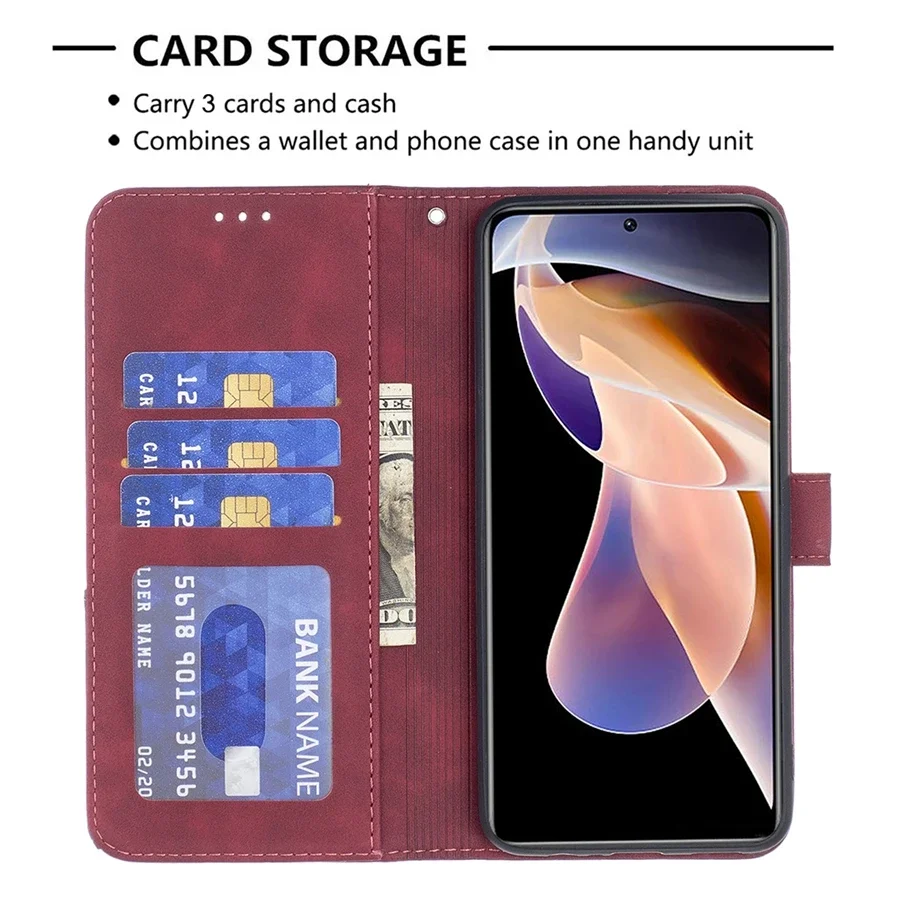Sarung dompet dengan Slot kartu lipat magnetik, sarung kulit untuk Xiaomi Redmi 13C 12 12C 10C Note 13 12S 11 Pro 10 9 8 7 Poco X5 11T 13T