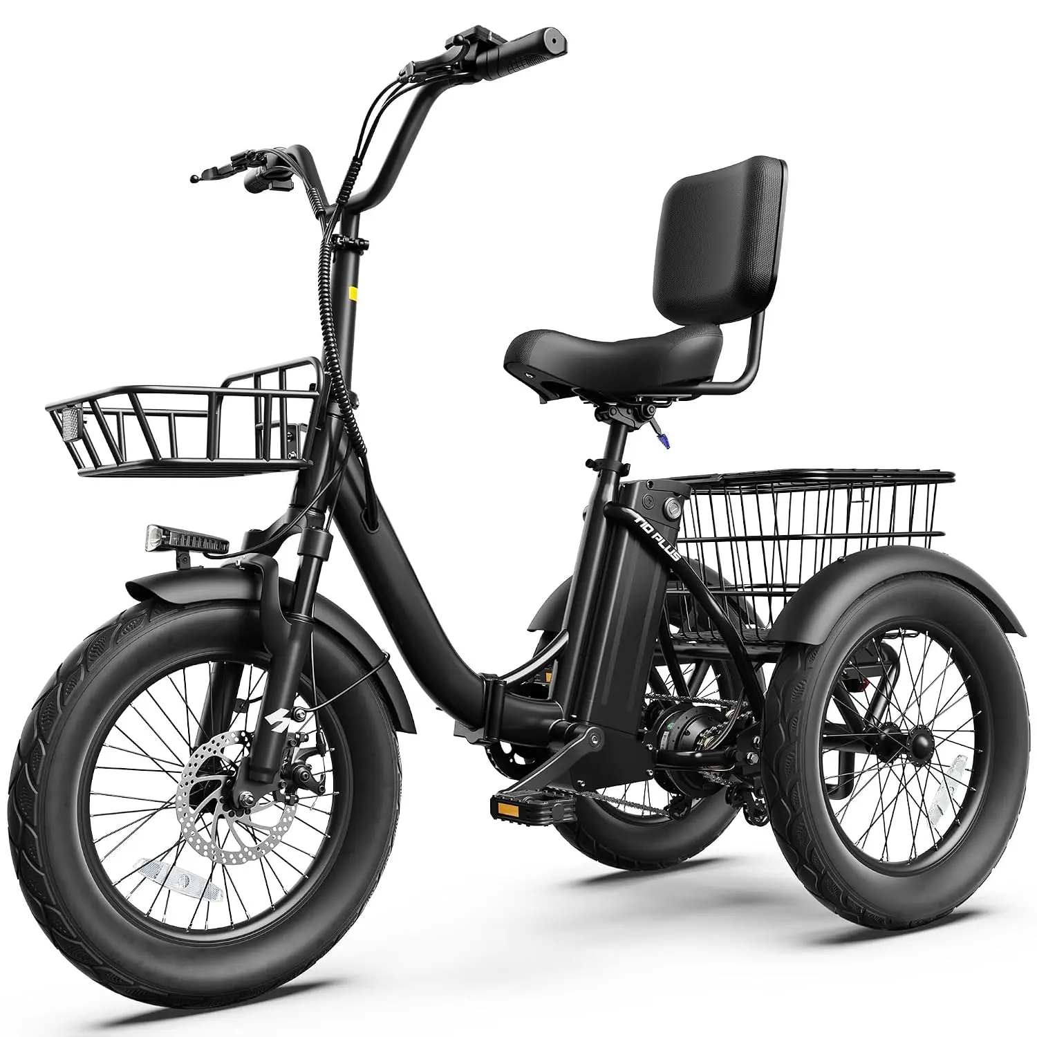 Folding Electric Trike 1200W Motor 18''X3.0'' Fat Tire 624Wh Battery 55 Mile Range 3 Wheel E-Bike Adults, Customized