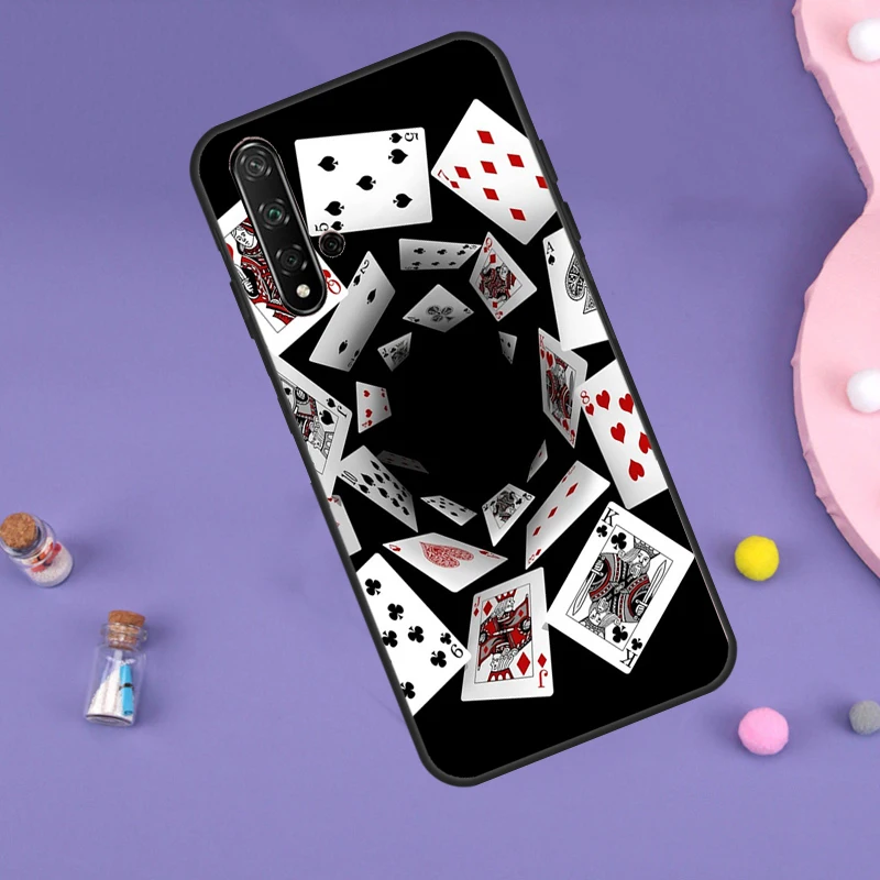 Poker Playing Card Case For Huawei Nova 11i 3i 7i 5T 11 9 10 SE Y60 Y61 Y70 Y90 Y91 P20 P40 Lite P30 Pro Cover