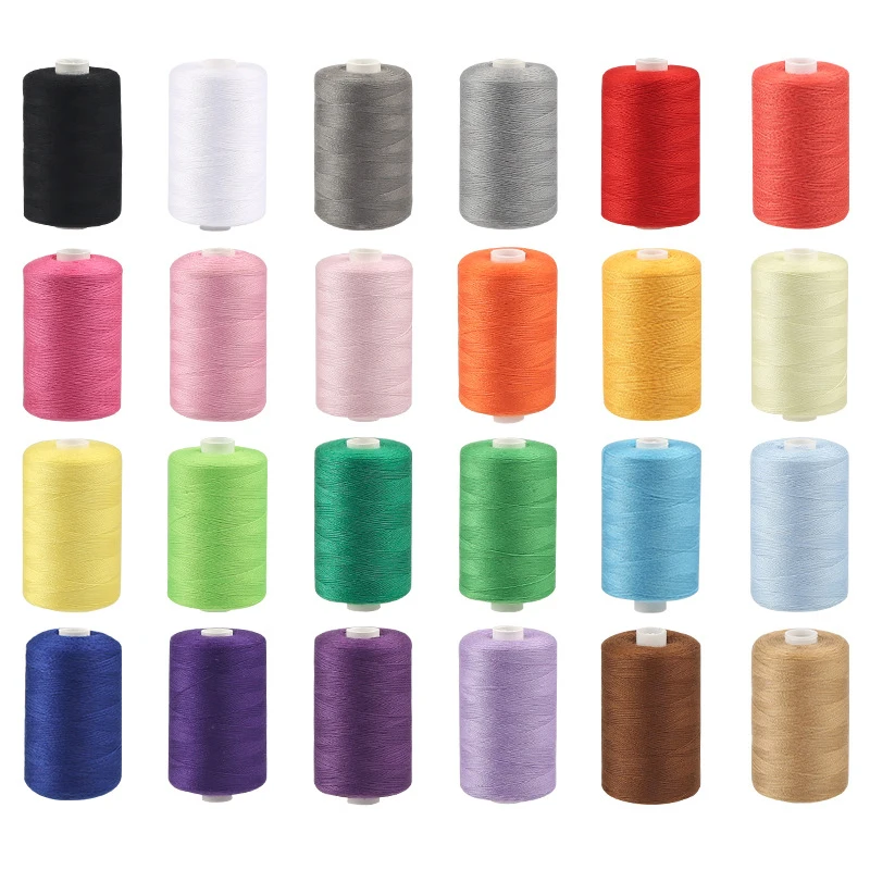 Household sewing thread colored small roll 402 repair thread pagoda hand sewing clothes needle thread 1000 yards