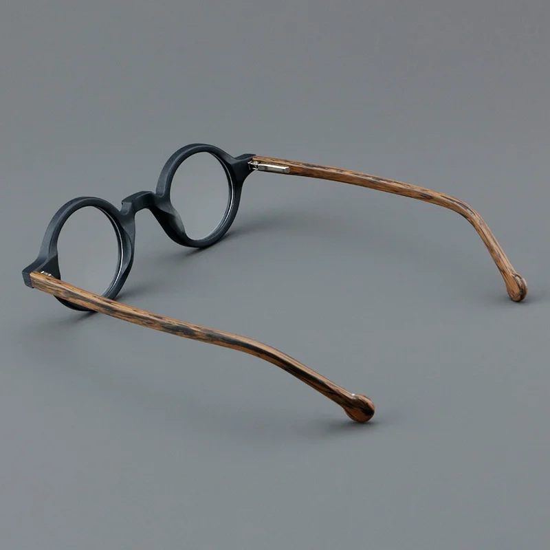 F·DRACON Board-Brillengestell, Retro, rund, Herren-Brillengestell, modisches Federbein, optisch verschreibungspflichtige Herrenbrille 5802 – Detail 10