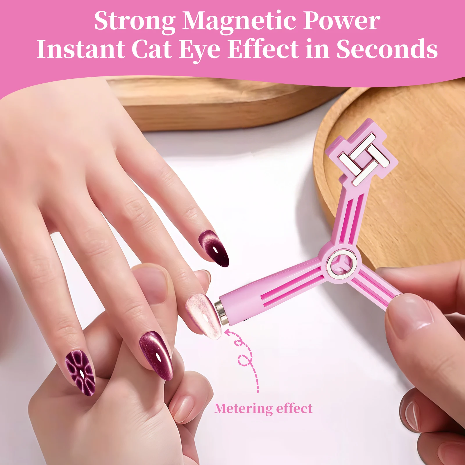 4-in-1 Katzenauge-Nagelmagnet Nagelkunst-Magnetstift für Stern-, Blumen- und French-Formen Gel-Nagellack Maniküre-Werkzeug DIY Nageldesign – Detail 4