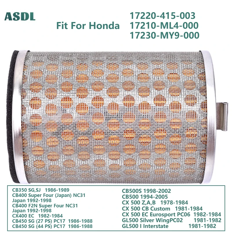 

Motor Air Filter Cleaner for HONDA CB350 CB400 Super Four NC31 CX400 CB450 SG CB500 CX500 GL500 GL500 I Interstate 17220-415-003