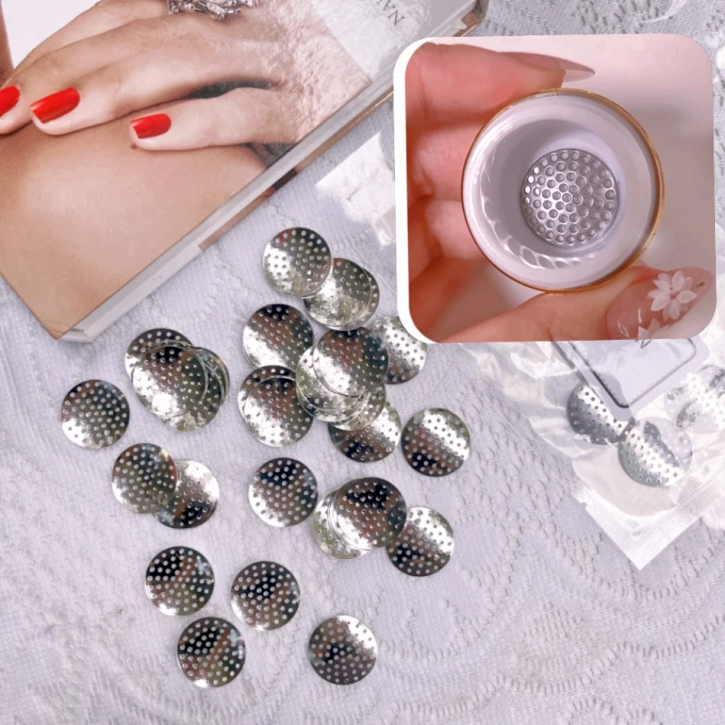 10Pcs Nail Brush Cup Filter Iron Round Rapid Filtration Clean Of Sequin Phototherapy Gluin Filter Sheet Pen Wash Cup Parts