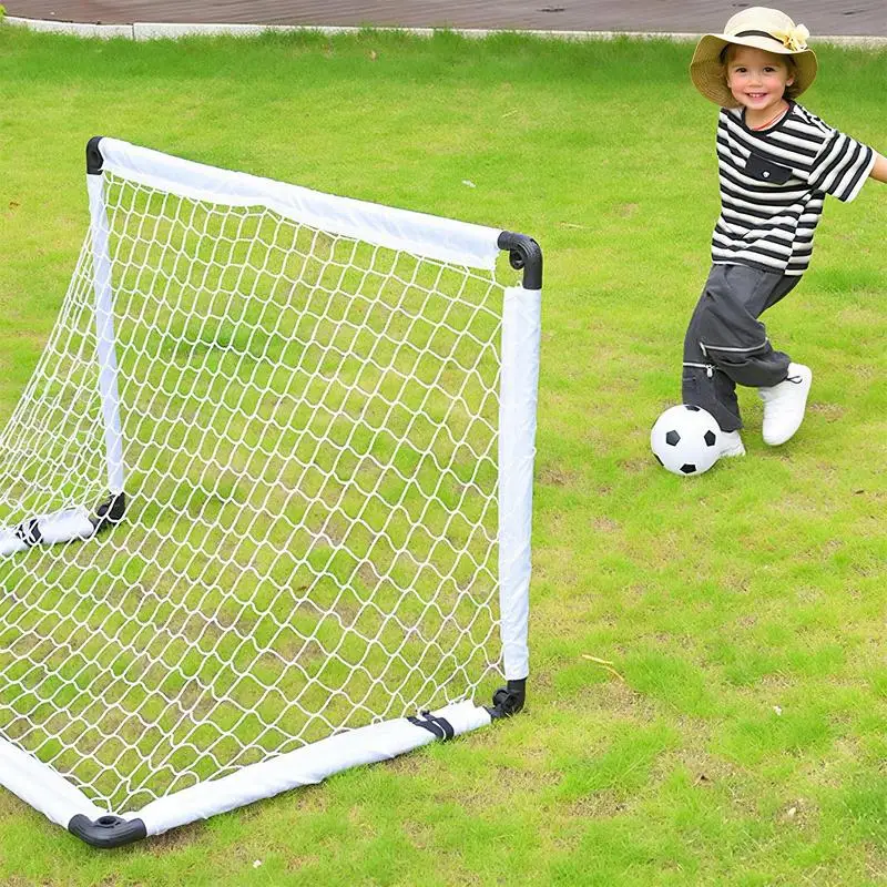 Jaring Sepak Bola Anak-anak Tujuan Sepak Bola Lipat untuk Anak-anak Jaring Sepak Bola Kecil Portabel dengan Layar Tas Penyimpanan untuk Permainan Latihan Gym