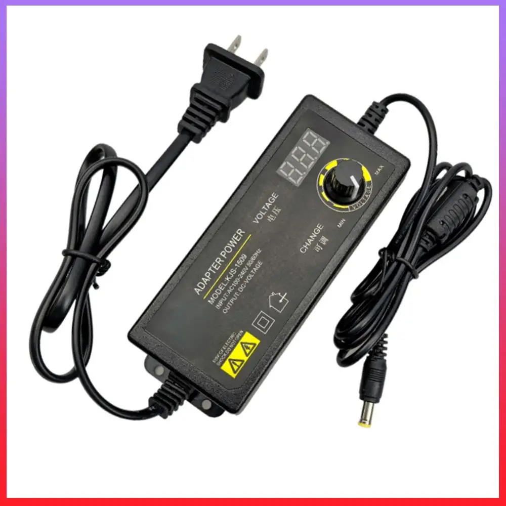 

Практичный адаптер питания с регулировкой напряжения для игрового контроллера, мотора, роутера с ЖК-дисплеем, вилка стандарта США