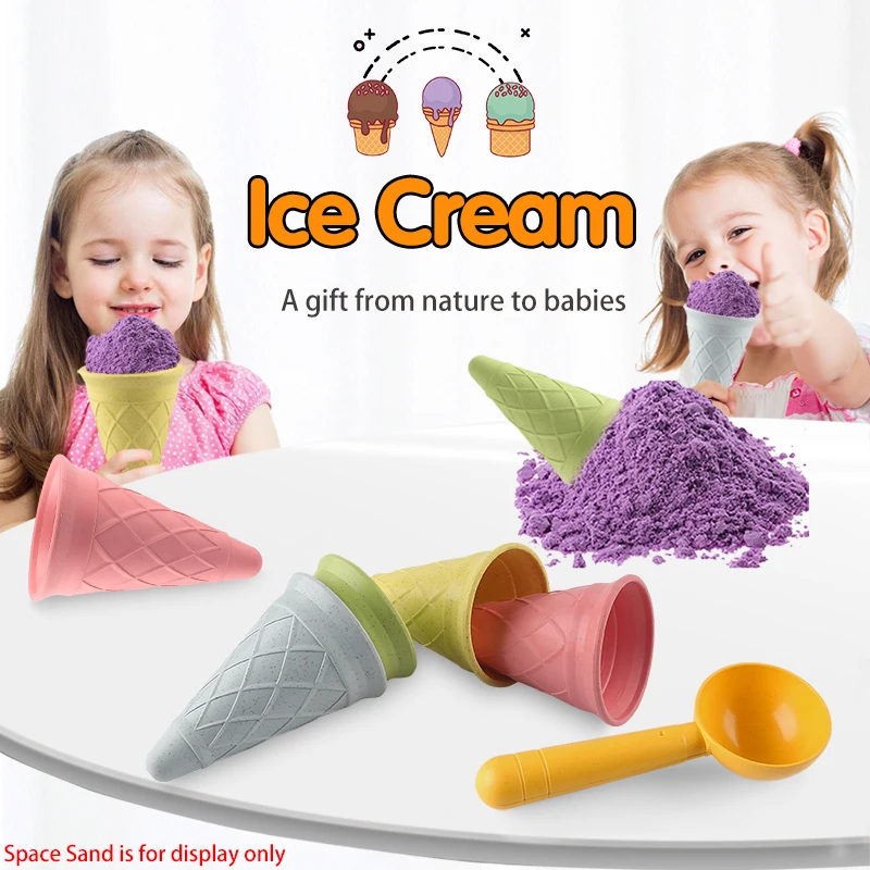 Kinder Spielen Haus Spielzeug Strand Eis Rohr Graben Löffel Set Material von Weizen Stroh Eis Tasse Strand Spielzeug