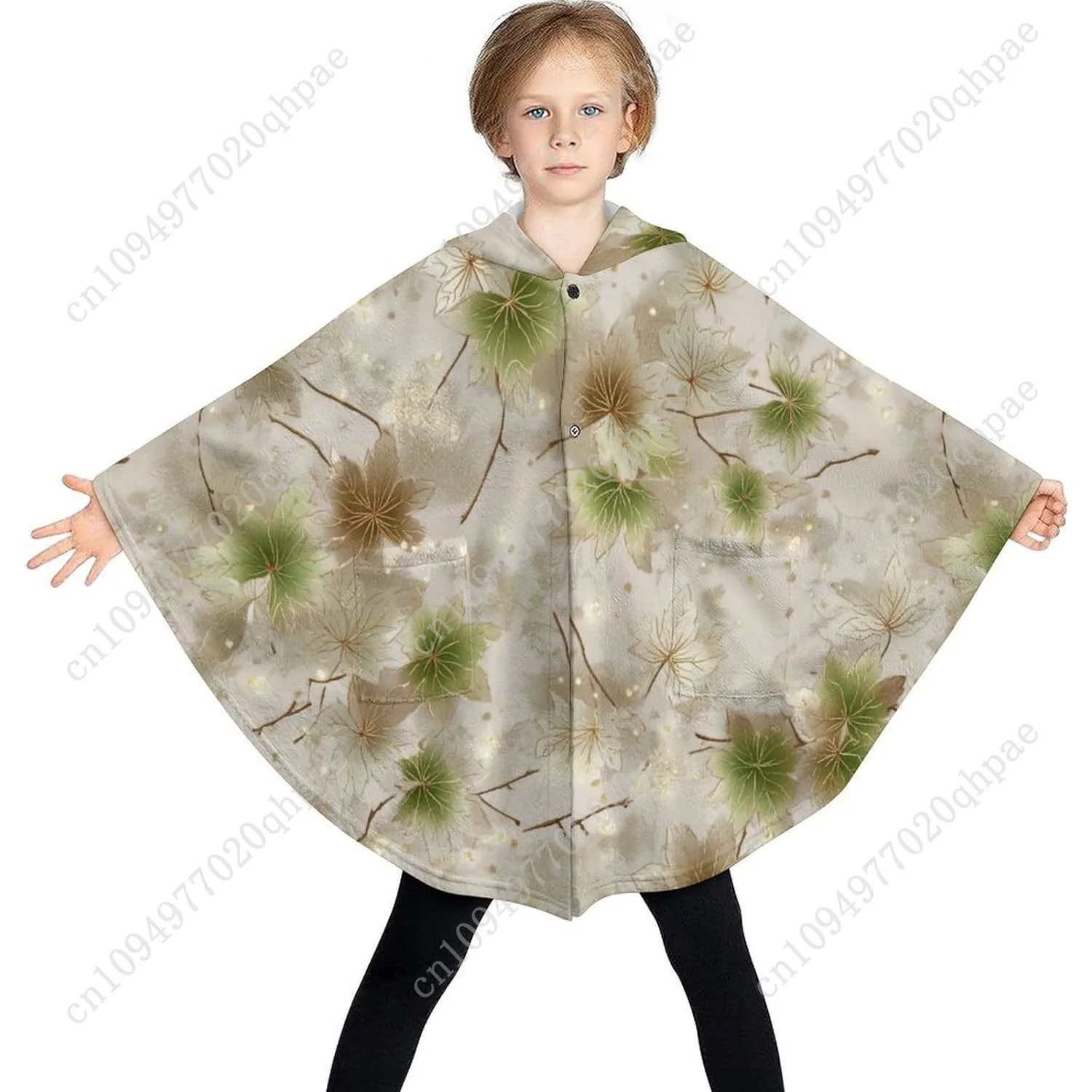 Уютный фланелевой свитер-одеяло, винтажная толстовка большого размера с цветочным принтом и карманами для детей и подростков