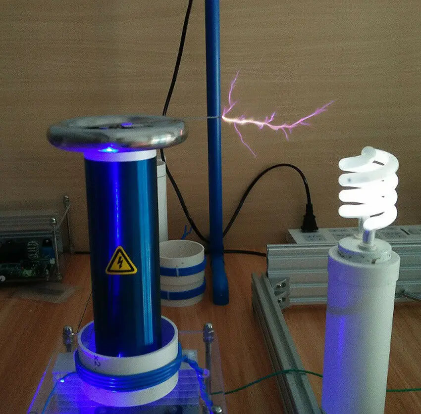 110~220V Solid Music Tesla Coil DIY Lightning Model Educational Toy with Adapter