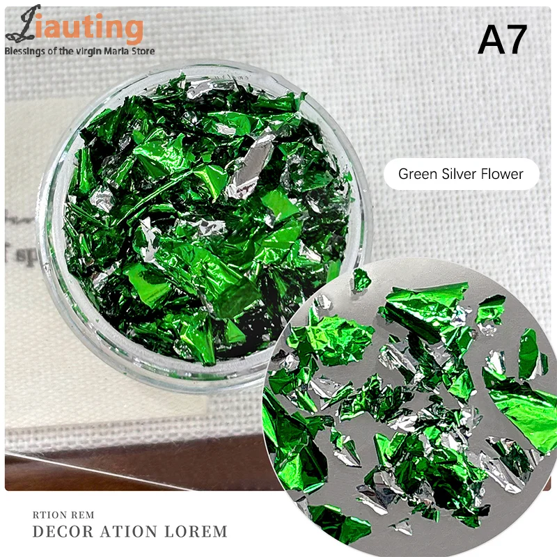 1Box Gold Foil Fragment Nail Glitter For DIY Nails Sticker Art Nail Decorations Multi Color Gold Leaf Flakes