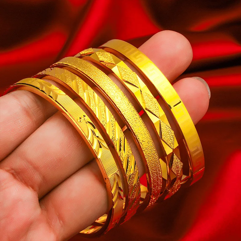 

New 100% Real 24K Gold Plating 18K Bracelet Buckle Women's Light Luxury Jewelry Pisces Meteor Shower Star Bangle Female Gifts