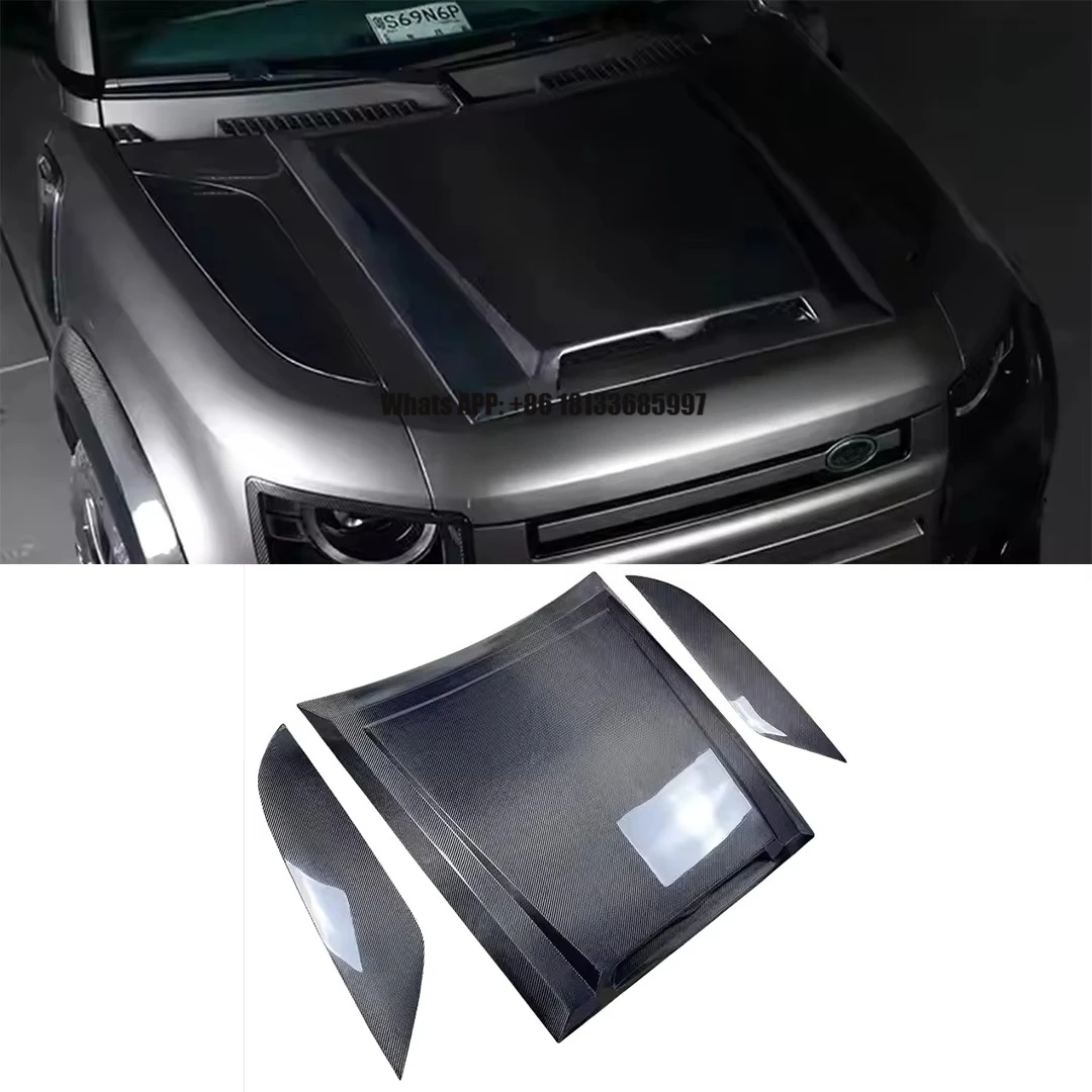 

Defender 90 110 130 petite carbon fiber hood for Land Rover Defender 20 21 22 23 24 25