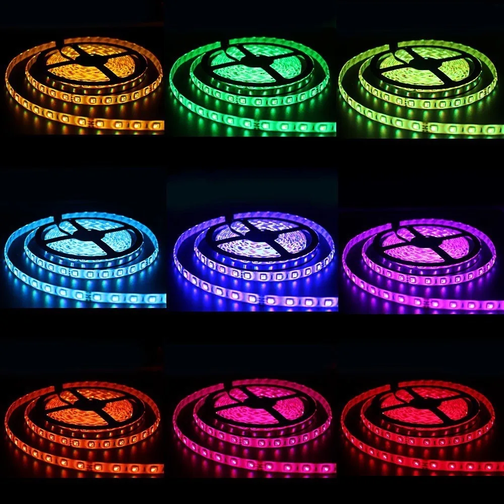 2m 3m 5m SMD 5050 RGB LED Strip Light Kits IR Controller With Power Waterproof Lighting Lamp Ribbon For Bedroom Garden Decration