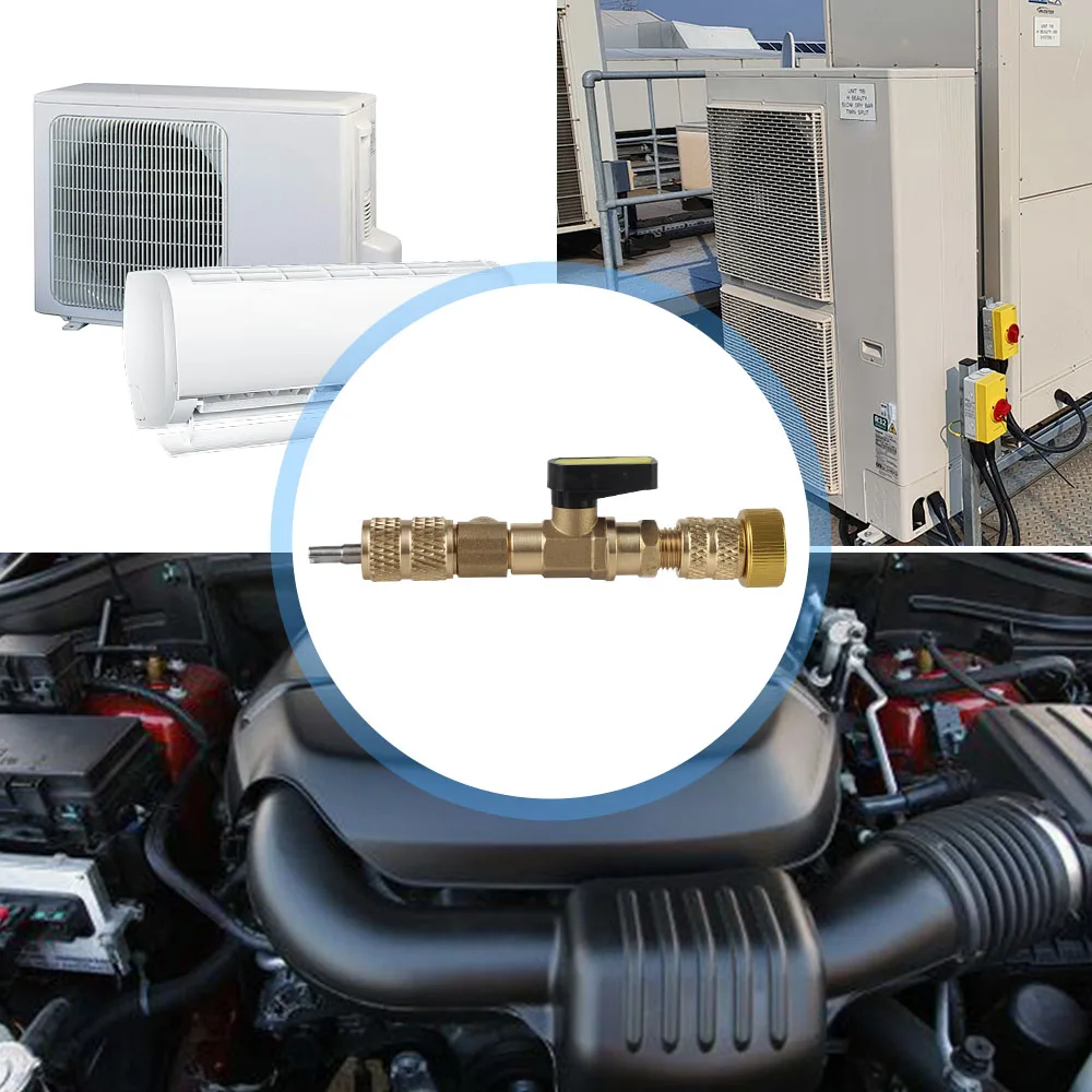 Reparación de aire acondicionado y fluoruro, válvula de refrigerante para aire acondicionado de coche, adaptador de seguridad, herramienta de refrigeración, válvula de CA R22 R410A