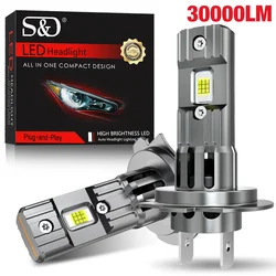 30000LM H7 LED Headlight Bulb 100W 18pcs CSP Chips Car Headlamp Fog Lamps Mini Canbus H7 Led Turbo Automobile White 6000K 12V